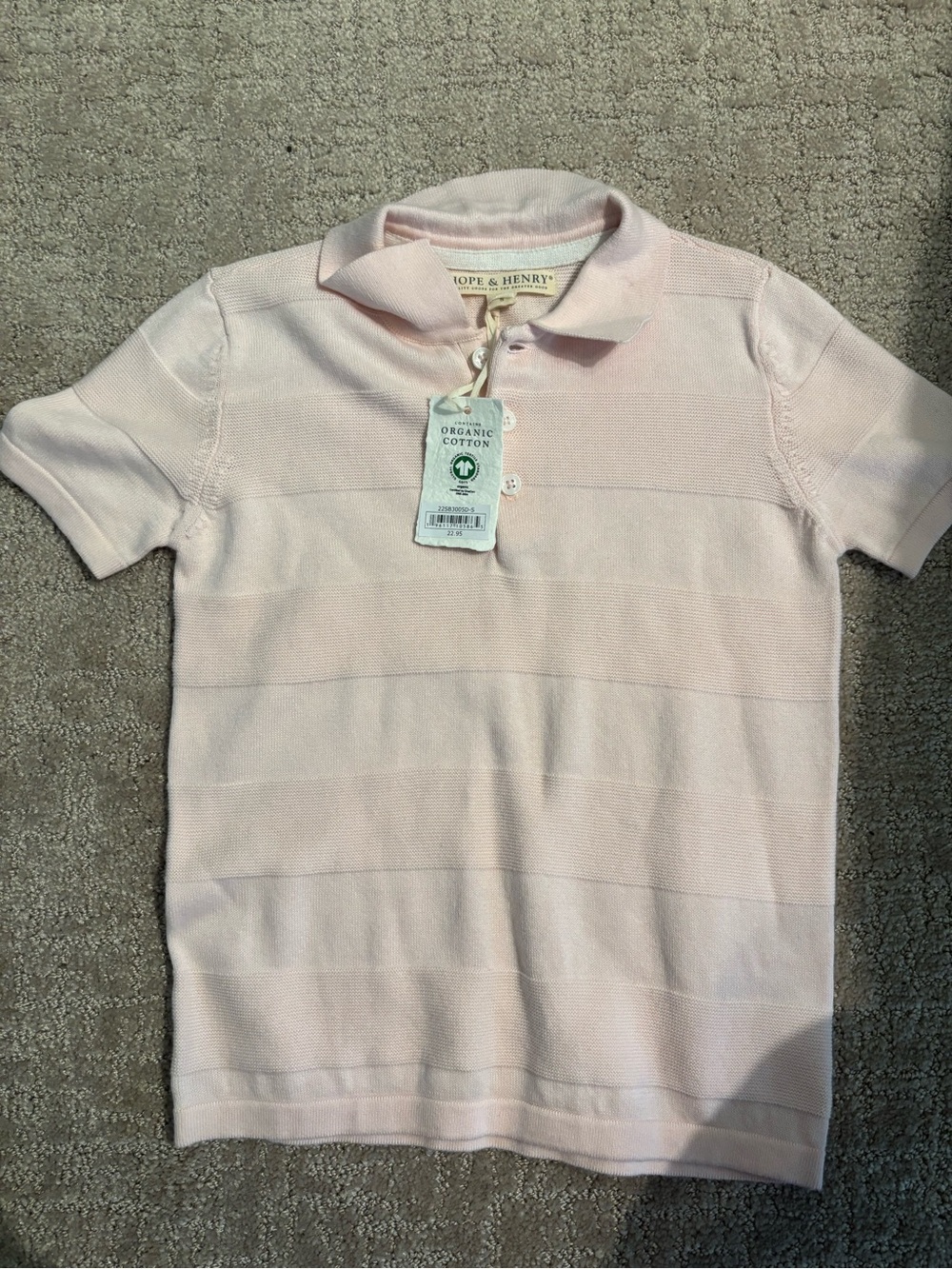 Boys light pink Hope & Henry shirt boys size small